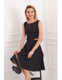 Rochie evazata cu sifon, neagra 1781 - Magazin online - Boutique